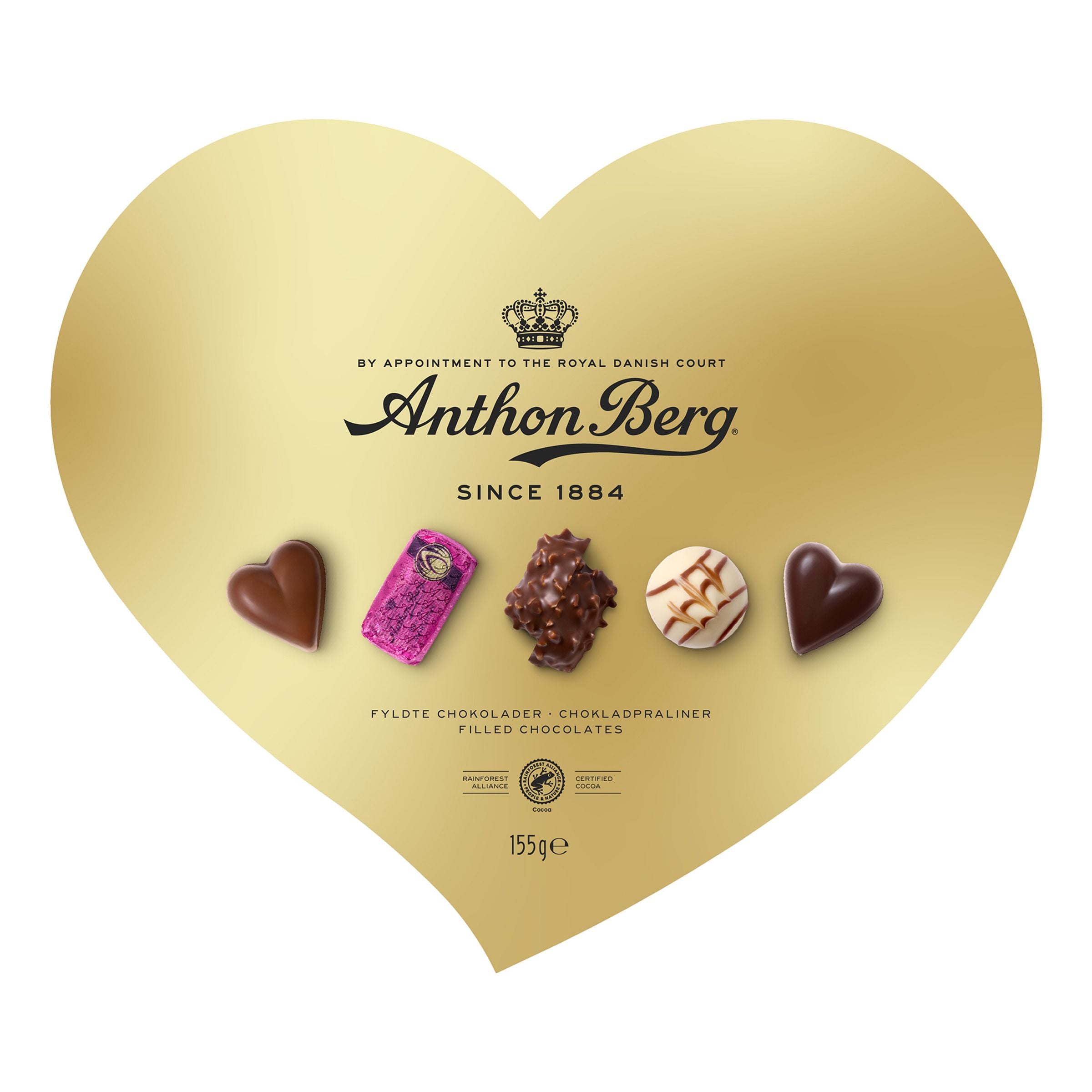 Anthon Berg Hjärtformad Guldask - 155 g